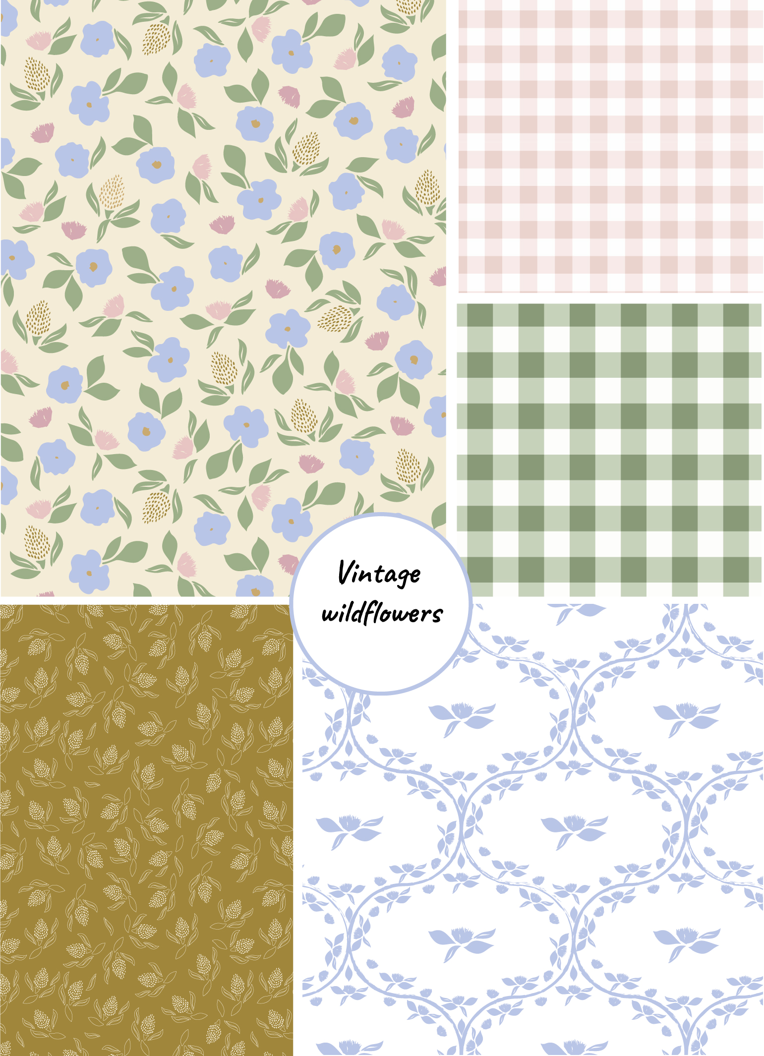 Collection vintage wildflowers de pawaré
