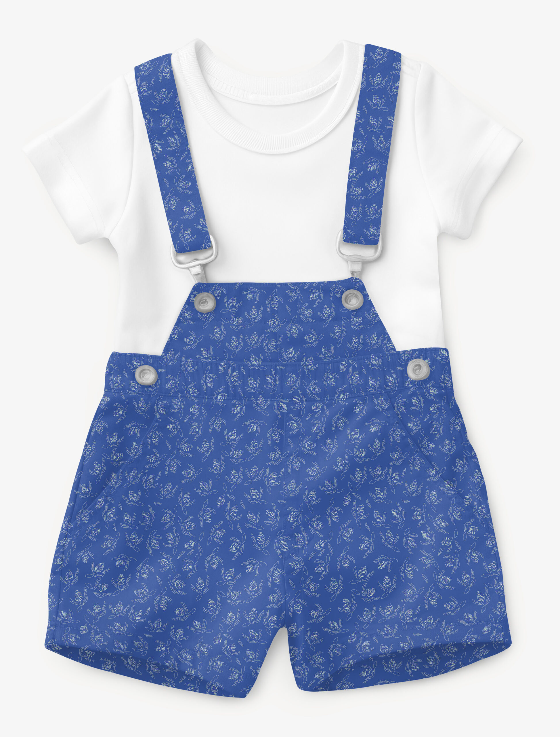 Salopette pour enfant avec le motif coordonné bourgeon de la collection Ditsy flowers of Provence de pawaré