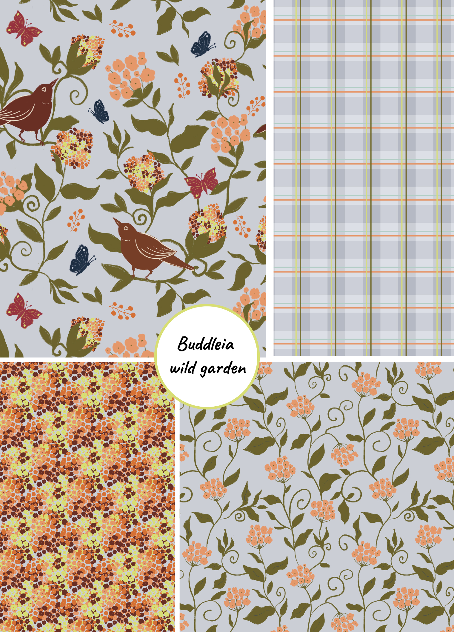 Collection Buddleia wild garden
