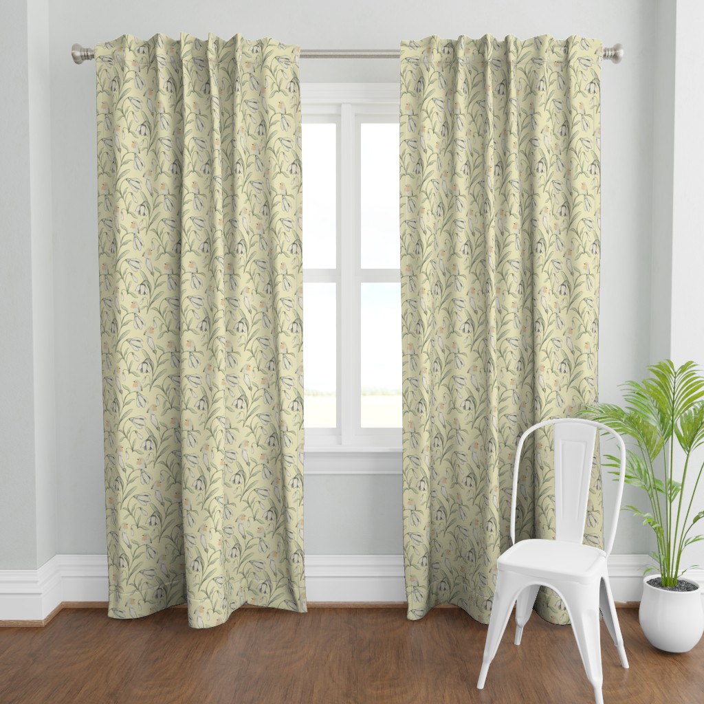 Motif floral all-over Robin & Snowdrop pour décoration d'intérieur